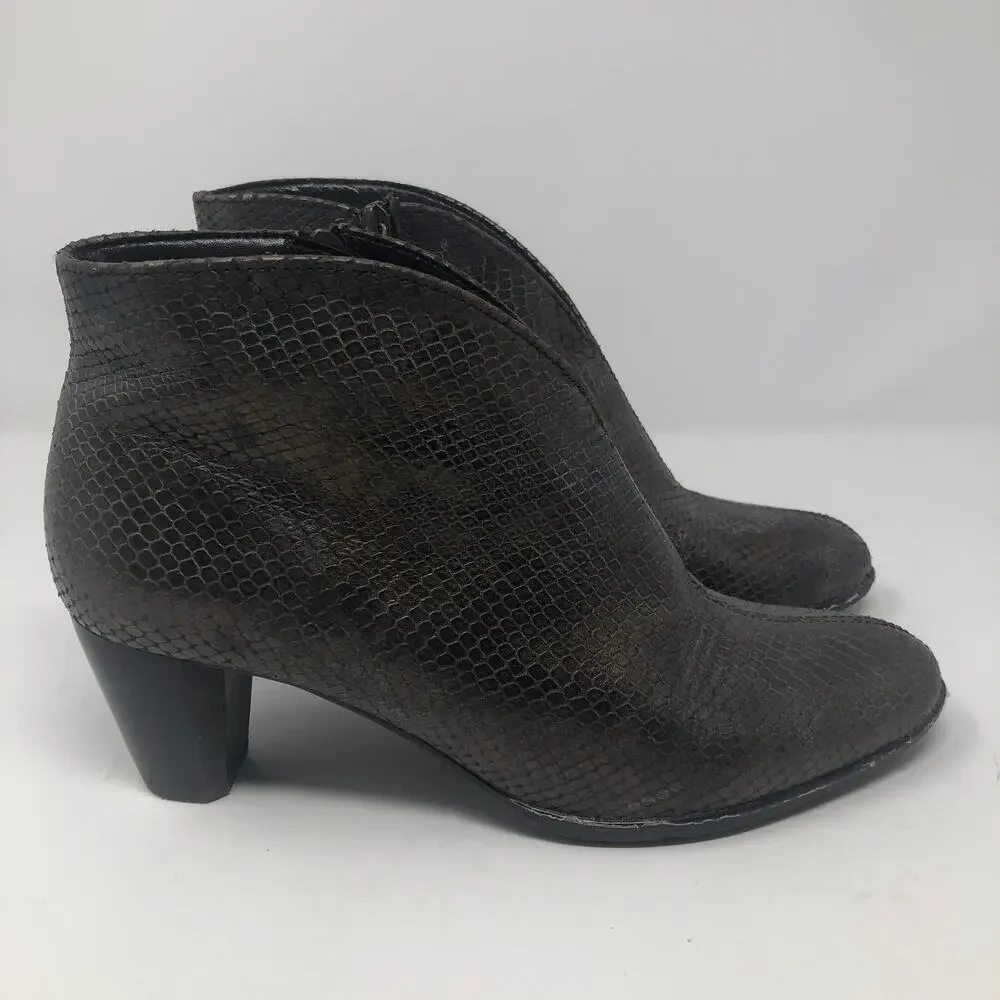 Ara Luftpolster Snake Faux Leather Copper Booties